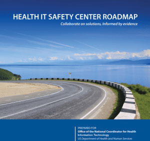 Health IT Safety Center Roadmap