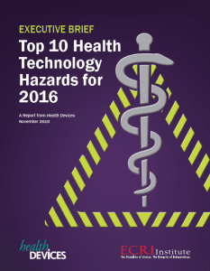 ecri top 10 health technology hazards